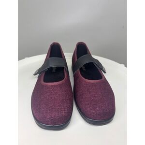 Cosyfeet Womens Burgundy Mary Jane Strap Comfort Flat Shoes Made in England 8